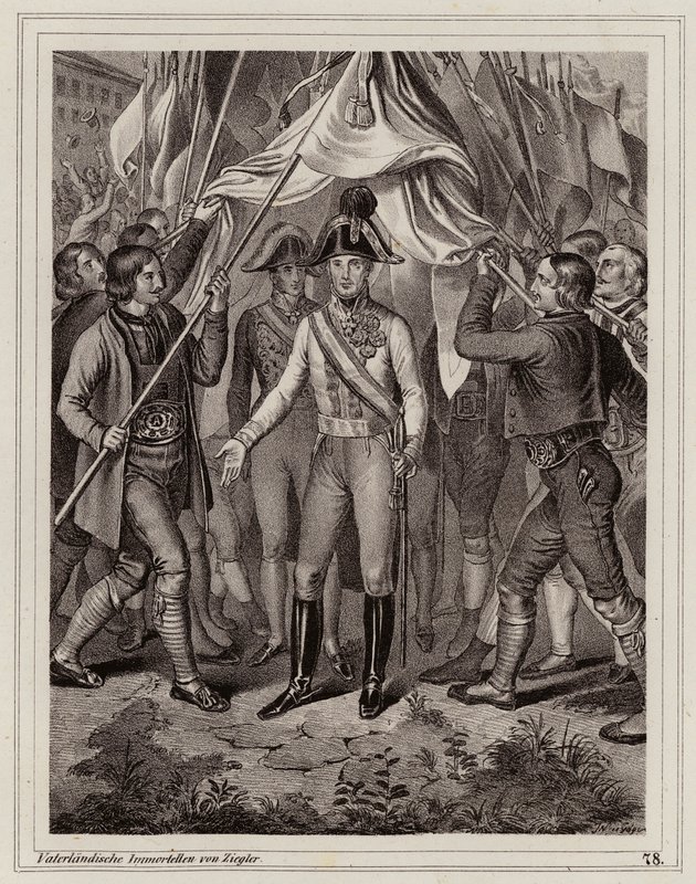 A população do Tirol presta homenagem a Francisco I da Áustria de Peter Johann Nepomuk Geiger