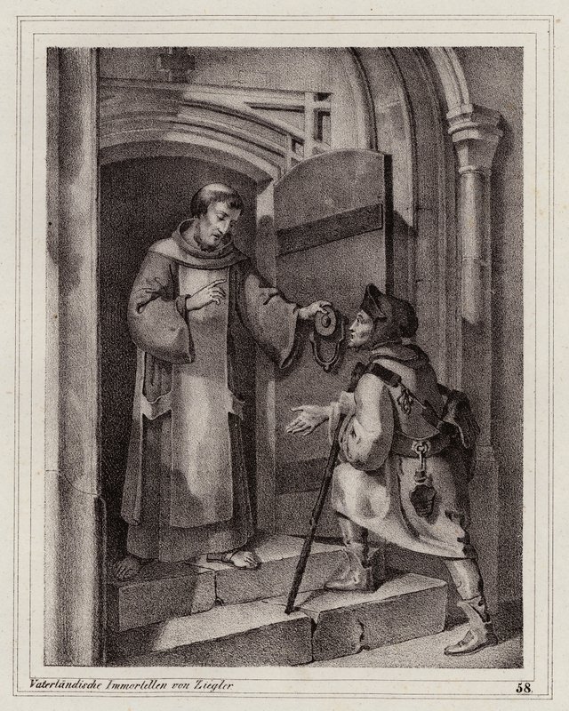 O fora da lei João Parricida refugia-se num mosteiro em Pisa de Peter Johann Nepomuk Geiger
