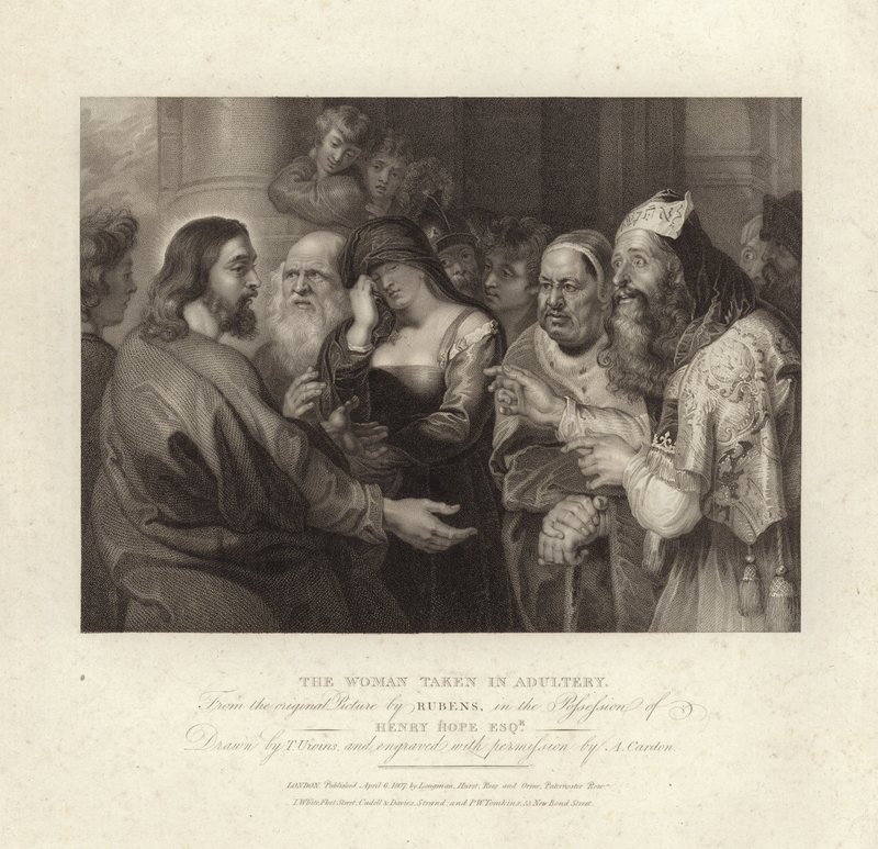 A mulher apanhada em adultério de Peter Paul Rubens