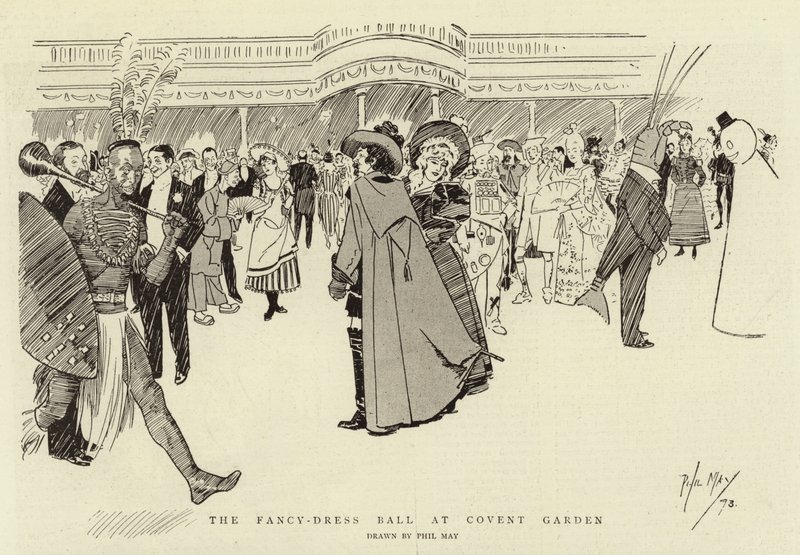 O baile de fantasia no Covent Garden de Phil May