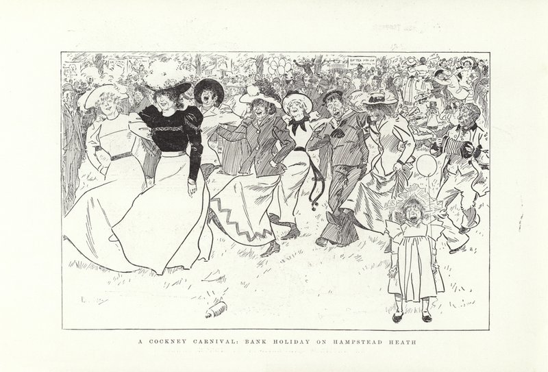 Um Cockney Carnival, feriado bancário em Hampstead Heath de Phil May