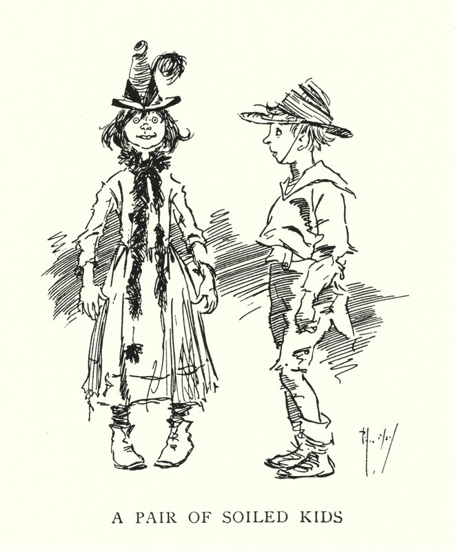 Um par de crianças sujas (litho) de Phil May