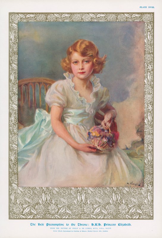 Princesa Elizabeth, a filha mais velha do rei George VI, futura rainha Elizabeth II de Philip de László