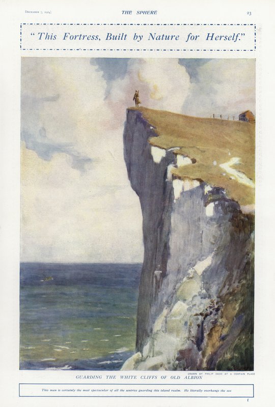 Guardando os Penhascos Brancos da Velha Albion, Primeira Guerra Mundial de Philip Dadd