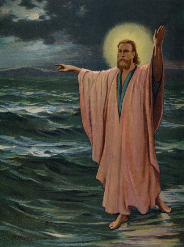 Jesus andando no mar de Philip Richard Morris