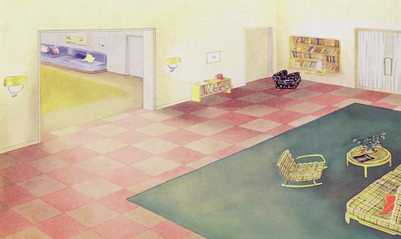interiores dos anos 30: Hall (cor litho) de Philip Alexius de (after) Laszlo