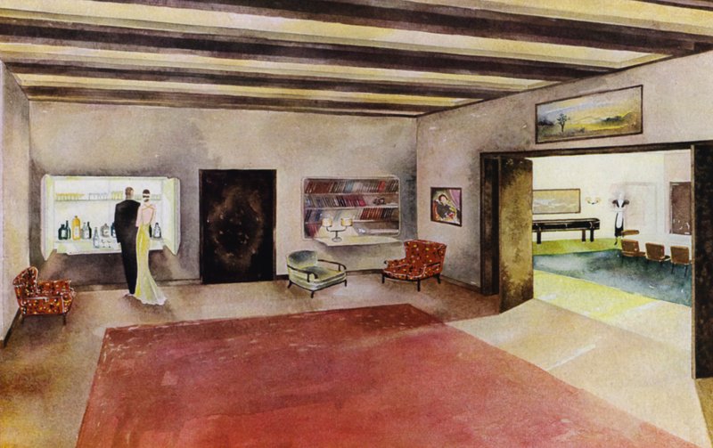 interiores dos anos 30: Hall (cor litho) de Philip Alexius de (after) Laszlo