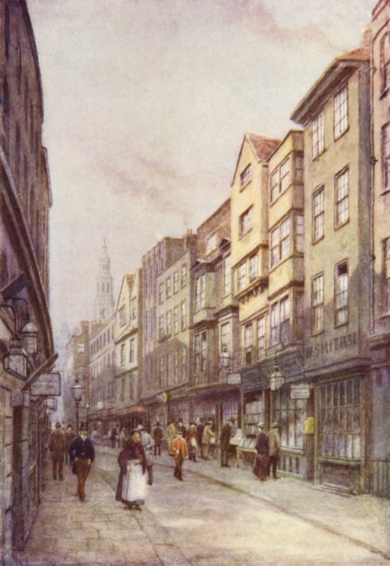 Holywell Street, Strand, olhando para o leste, 1900 de Philip Norman