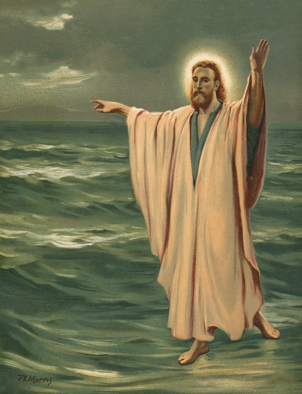 Cristo andando no mar de Philip Richard Morris