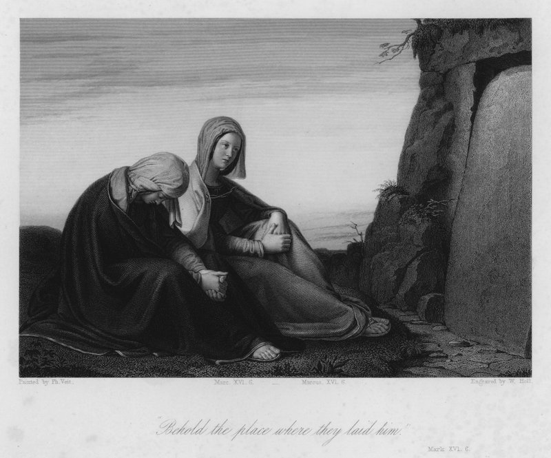As Marias no Sepulcro, Marcos XVI, 6 (gravura) de Philipp (after) Veit