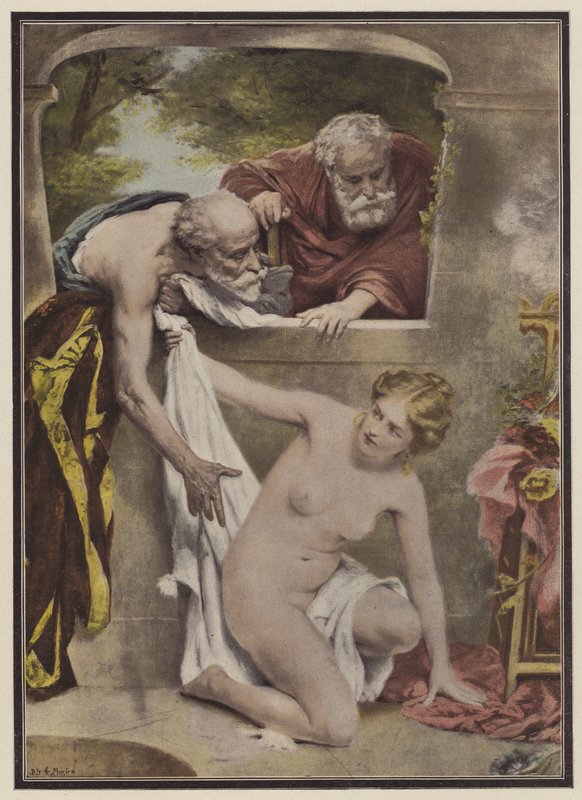 Susanna e os Anciões (lito colorido) de Philippe Felix Dupuis