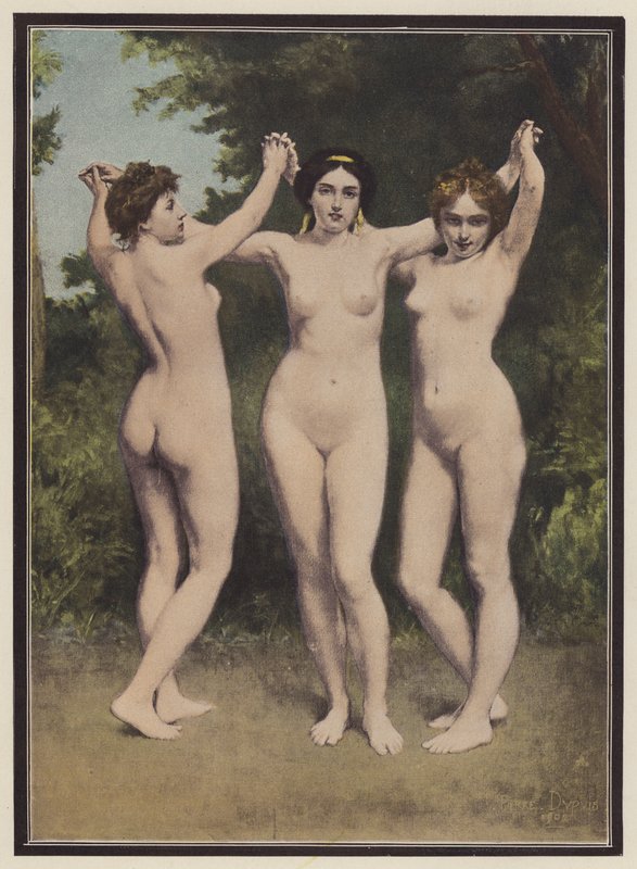 As Três Graças (cor litho) de Philippe Felix Dupuis