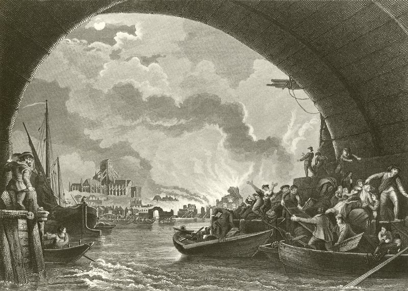 O grande incêndio de Londres de Philippe Jacques de Loutherbourg