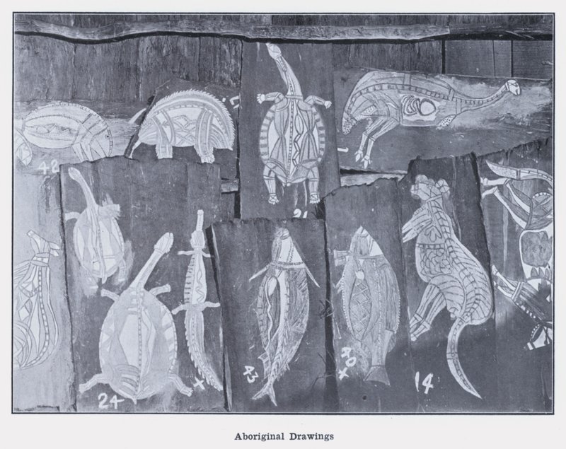 Desenhos Aborígenes (foto a p/b) de Photographer Australian