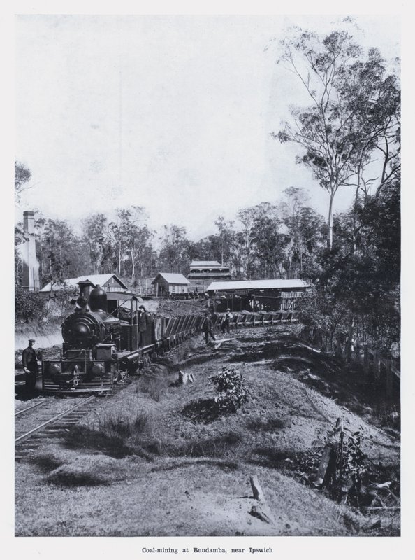 Minas de carvão em Bundamba, perto de Ipswich (foto a p/b) de Photographer Australian