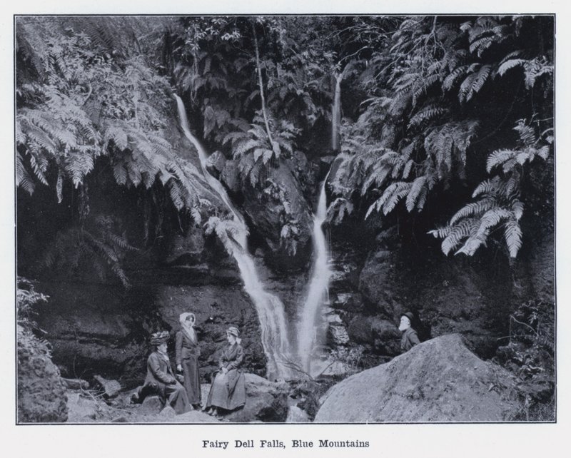 Fada Dell Falls, Blue Mountains (foto a p/b) de Photographer Australian