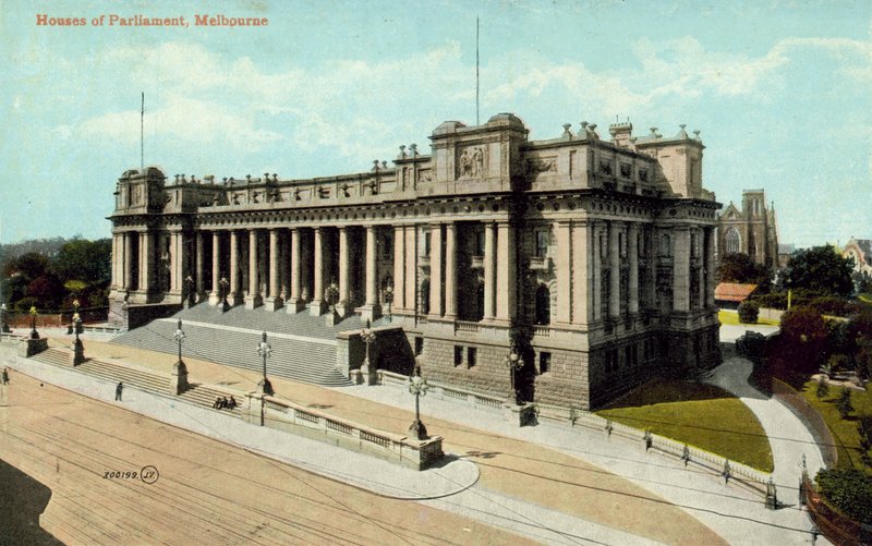 Casas do Parlamento, Melbourne (foto colorida) de Photographer Australian