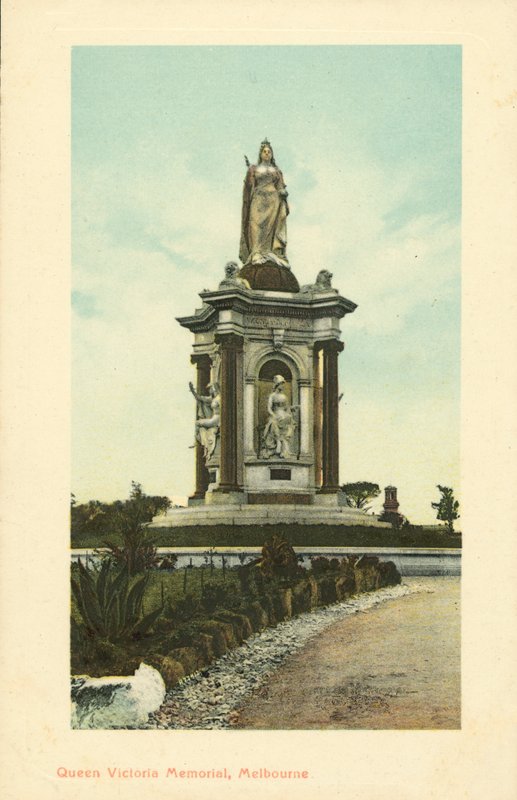 Queen Victoria Memorial, Melbourne, Victoria, Austrália (cor litho) de Photographer Australian