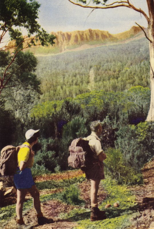 Tasmânia: Caminhantes perto do Monte Olimpo (foto colorida) de Photographer Australian