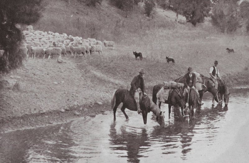 O resto, Stockmen típico australiano (foto a p/b) de Photographer Australian