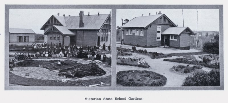 Jardim das Escolas Estaduais de Victorian (foto a p/b) de Photographer Australian