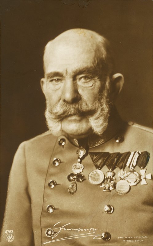 Emeror Francisco José I da Áustria (fotografia a preto e branco) de Photographer Austrian