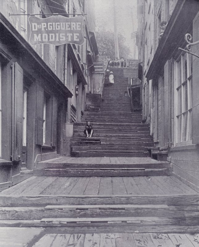 Canadá: Break-Neck Steps, Quebec (foto a p/b) de Photographer Canadian