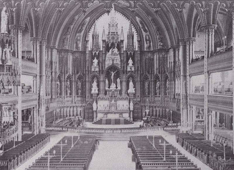 Interior da Catedral de Notre Dame, Montreal (foto a p/b) de Photographer Canadian