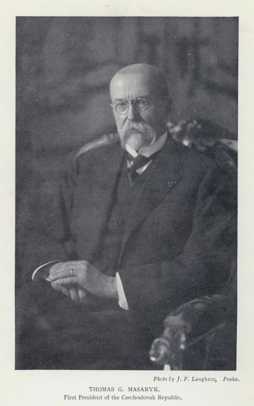 Checoslováquia: Thomas G Masaryk, Primeiro Presidente da República da Checoslováquia (foto a p/b) de Photographer Czech