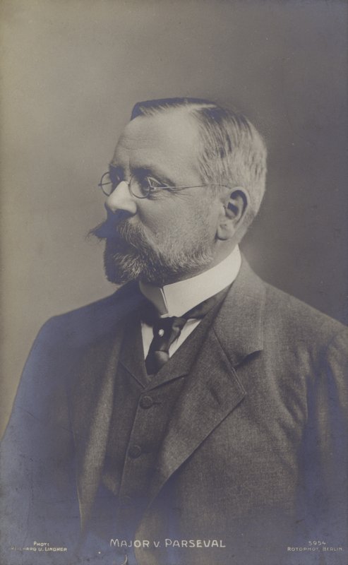 August von Parseval, designer de aeronaves alemão (foto a p/b) de Photographer German