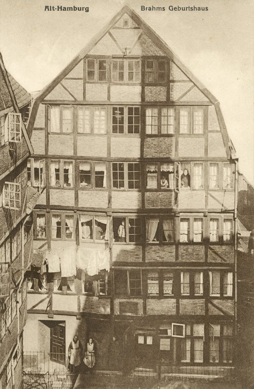 Local de nascimento de Johannes Brahms, Hamburgo, Alemanha (foto a p-b) de Photographer German