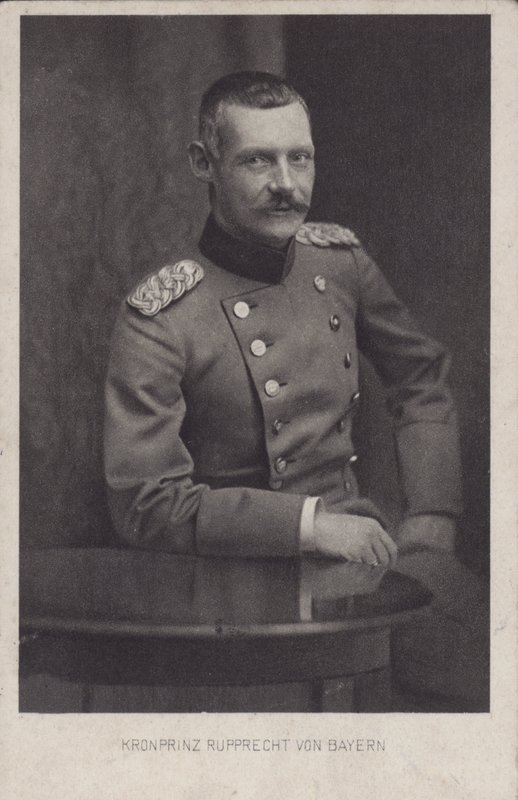 Príncipe herdeiro Rupprecht da Baviera, comandante militar alemão da Primeira Guerra Mundial (foto a p/b) de Photographer German
