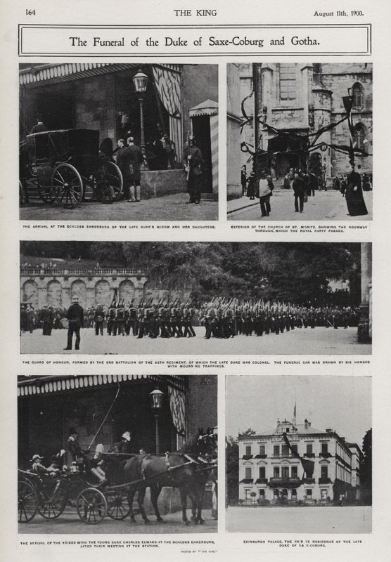 Funeral de Alfred, Duque de Saxe-Coburg e Gotha, segundo filho da Rainha Vitória e do Príncipe Alberto, Coburg, Alemanha de Photographer German
