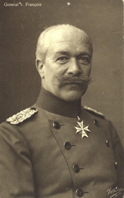 Hermann von Francois, general de infantaria alemão da Primeira Guerra Mundial (fotografia a preto e branco) de Photographer German