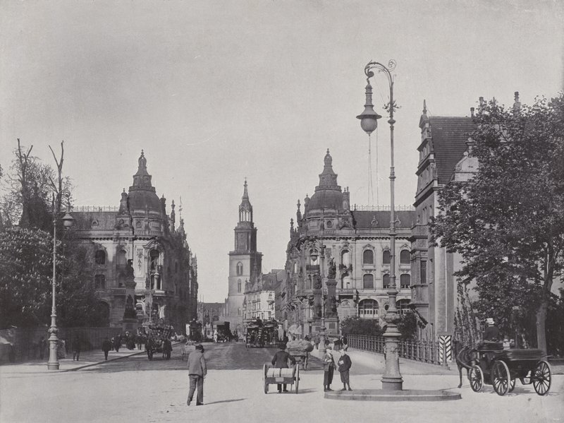 Kaiser Wilhelm-Brucke e Kaiser Wilhelm-Strasse (foto a p/b) de Photographer German