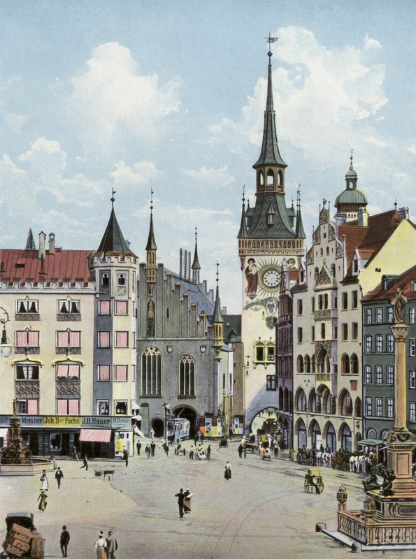 Munique: Marienplatz com a Câmara Municipal Velha (foto) de Photographer German