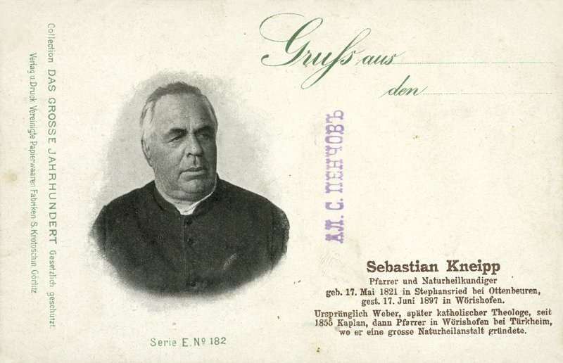 Sebastian Kneipp, padre católico bávaro e pioneiro da naturopatia (foto a p/b) de Photographer German