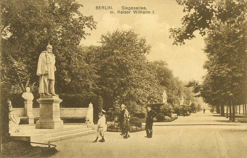 Siegesallee e estátua de Kaiser Wilhelm I, Berlim (foto a p/b) de Photographer German
