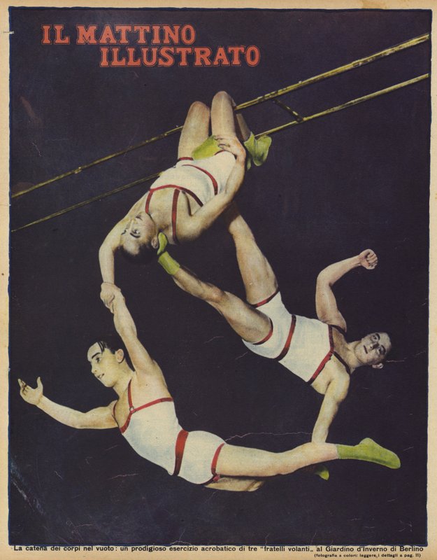 Os Flying Brothers, trio de acrobatas que actuam no teatro Wintergarten de Berlim, Alemanha (foto) de Photographer German