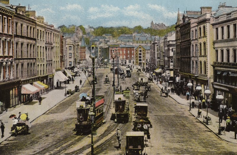 Irlanda do Sul: Patrick Street, Cork (foto colorida) de Photographer Irish