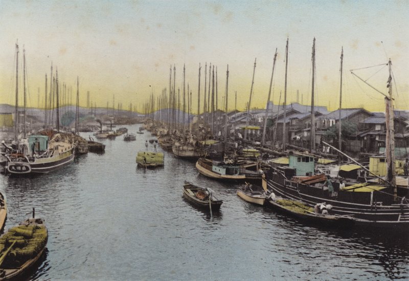 Japão, c.1912: Ajikawa, Rio, Osaka (foto) de Photographer Japanese