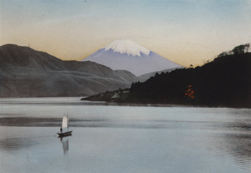Japão, c.1912: Monte Fuji do Lago Hakone (foto) de Photographer Japanese