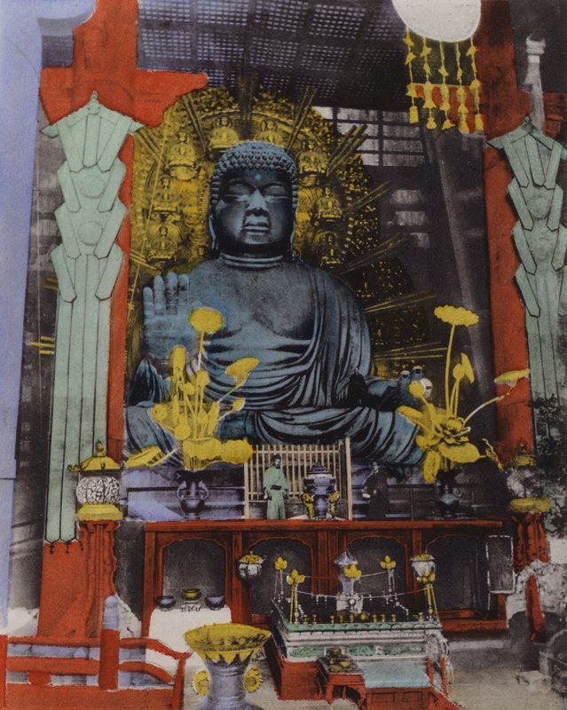 Japão, c.1912: O Maior Daibutsu do Japão data de 749 e a altura é de 53 1/2 pés e o rosto tem 16 pés de comprimento em Nara (foto) de Photographer Japanese