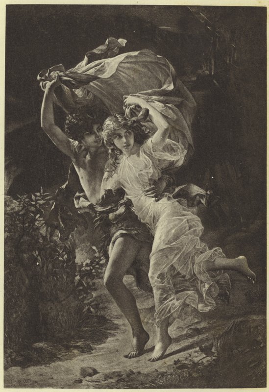 A tempestade por Pierre Auguste Cot (fotogravura) de Pierre Auguste Cot