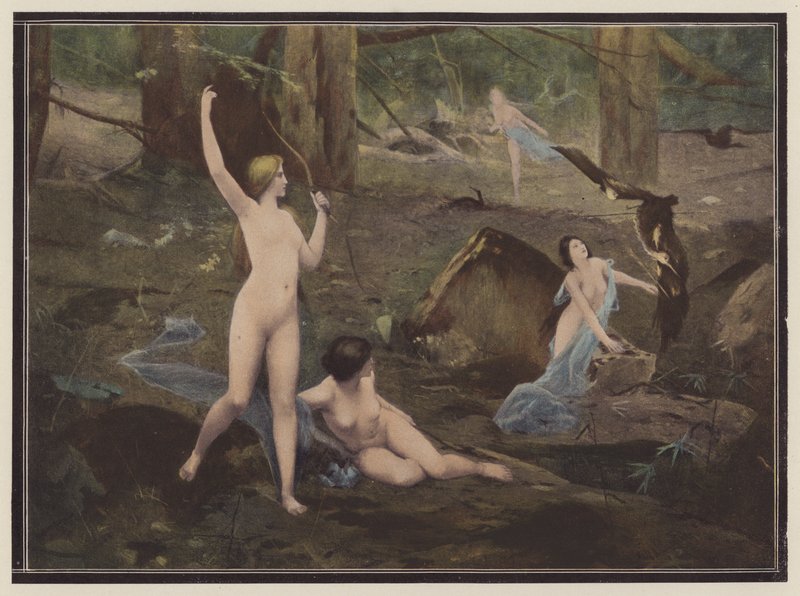 As caçadoras (lito colorido) de Pierre Bellet