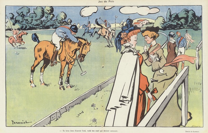 Um jogo de polo. Ilustração para Le Rire de Pierre Georges Jeanniot