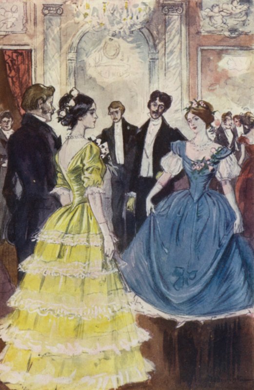 Eu percebi Marguerite dançando com o Comte de N (cor litho) de Pierre Georges Jeanniot