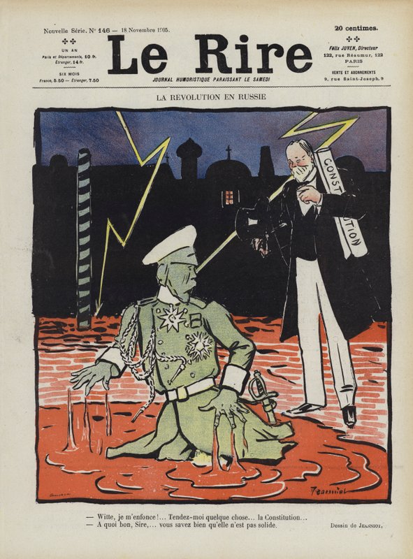 Revolução na Rússia. Ilustração para Le Rire de Pierre Georges Jeanniot
