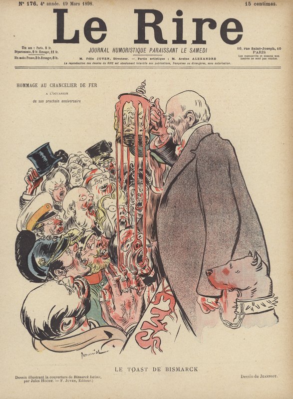 O brinde de Bismarck. Ilustração para Le Rire de Pierre Georges Jeanniot