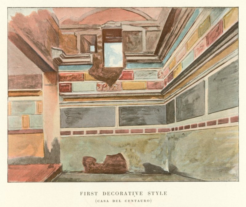 Primeiro Estilo Decorativo, Casa Del Centuaro (cor litho) de Pierre Gusman